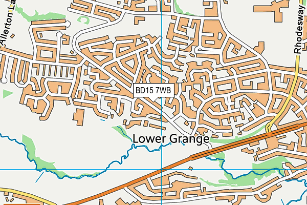 BD15 7WB map - OS VectorMap District (Ordnance Survey)