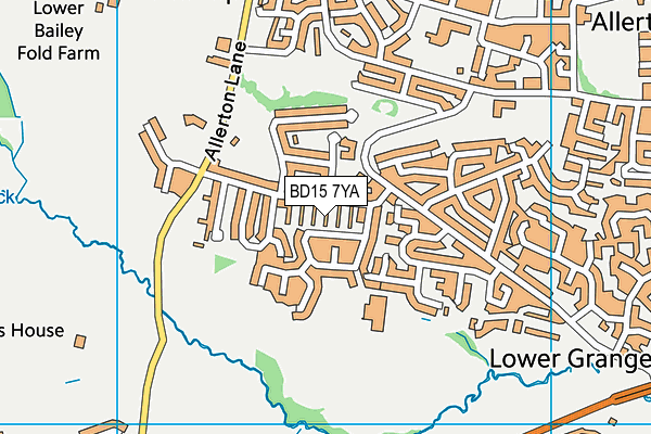 BD15 7YA map - OS VectorMap District (Ordnance Survey)
