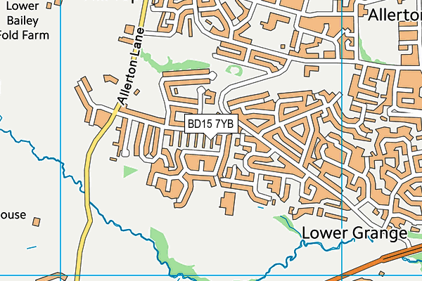 BD15 7YB map - OS VectorMap District (Ordnance Survey)