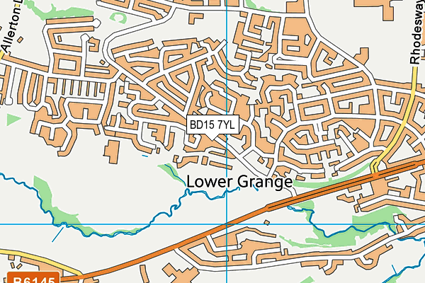 BD15 7YL map - OS VectorMap District (Ordnance Survey)