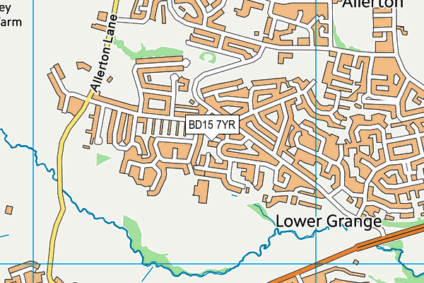 BD15 7YR map - OS VectorMap District (Ordnance Survey)