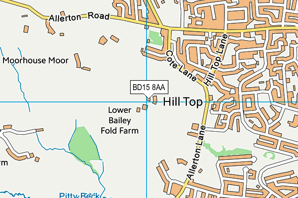 BD15 8AA map - OS VectorMap District (Ordnance Survey)