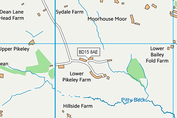BD15 8AE map - OS VectorMap District (Ordnance Survey)