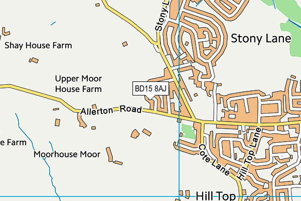 BD15 8AJ map - OS VectorMap District (Ordnance Survey)