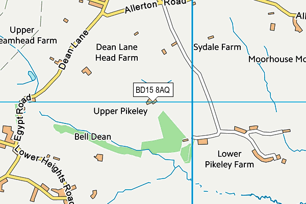 BD15 8AQ map - OS VectorMap District (Ordnance Survey)