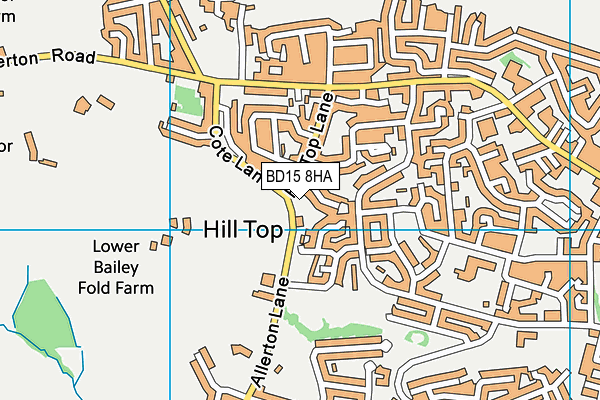 BD15 8HA map - OS VectorMap District (Ordnance Survey)