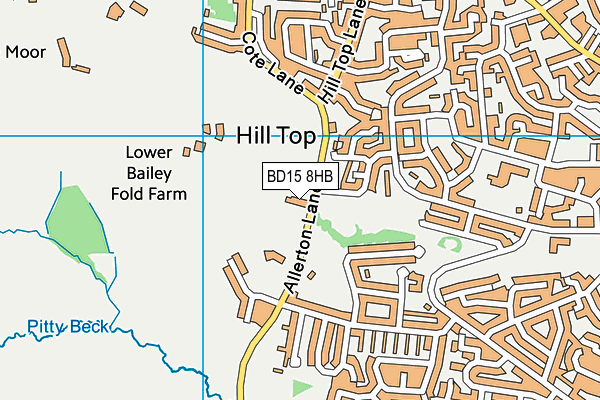 BD15 8HB map - OS VectorMap District (Ordnance Survey)