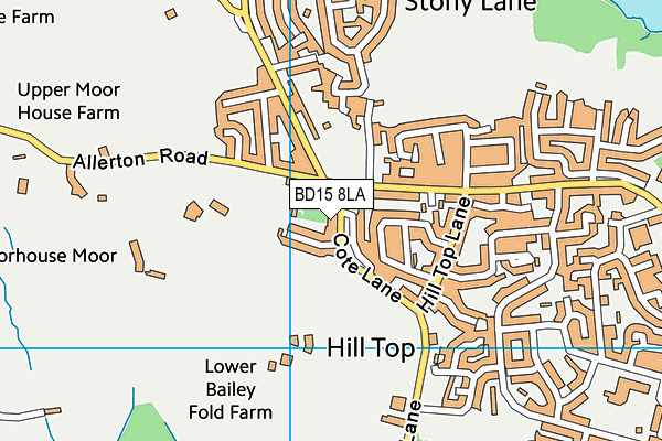 BD15 8LA map - OS VectorMap District (Ordnance Survey)