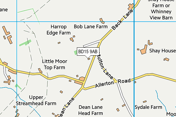 BD15 9AB map - OS VectorMap District (Ordnance Survey)