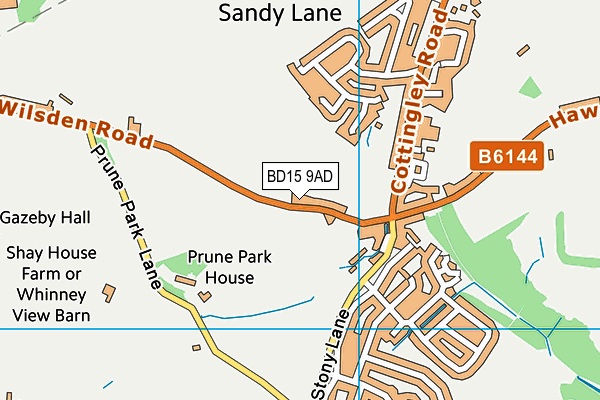 BD15 9AD map - OS VectorMap District (Ordnance Survey)