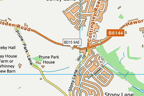 BD15 9AE map - OS VectorMap District (Ordnance Survey)