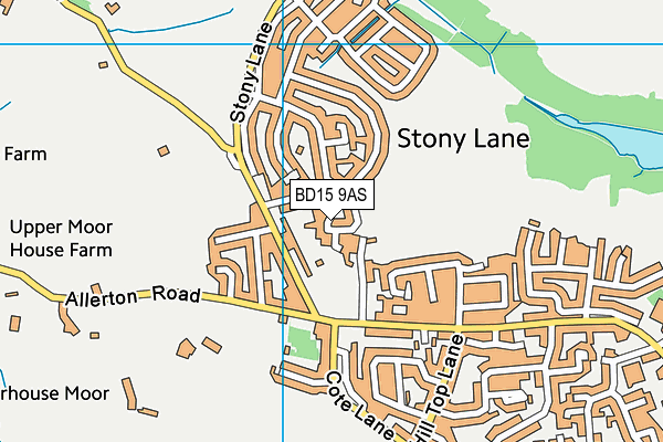 BD15 9AS map - OS VectorMap District (Ordnance Survey)