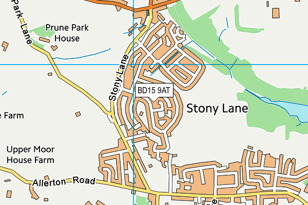 BD15 9AT map - OS VectorMap District (Ordnance Survey)