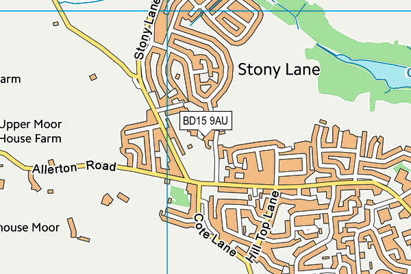 BD15 9AU map - OS VectorMap District (Ordnance Survey)