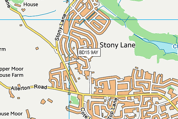 BD15 9AY map - OS VectorMap District (Ordnance Survey)