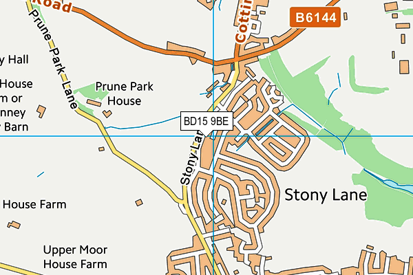 BD15 9BE map - OS VectorMap District (Ordnance Survey)