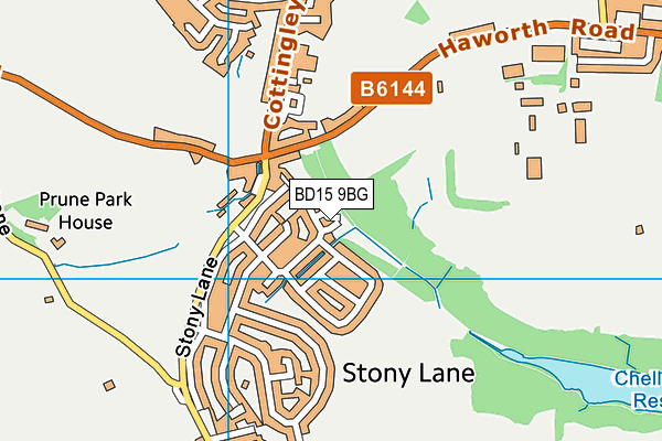 BD15 9BG map - OS VectorMap District (Ordnance Survey)