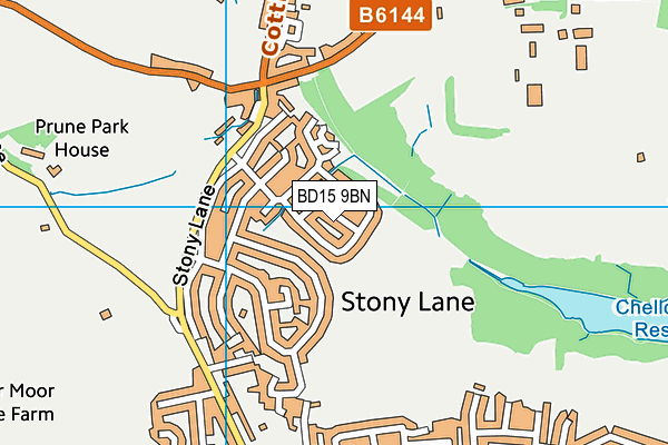 BD15 9BN map - OS VectorMap District (Ordnance Survey)