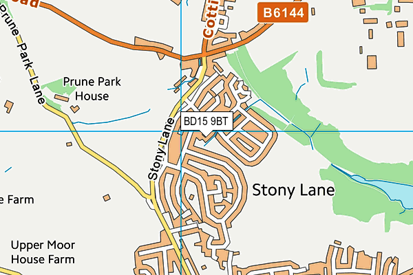 BD15 9BT map - OS VectorMap District (Ordnance Survey)