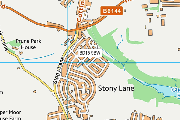 BD15 9BW map - OS VectorMap District (Ordnance Survey)