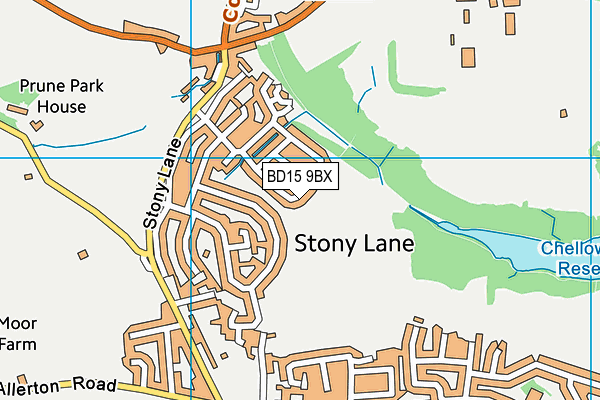 BD15 9BX map - OS VectorMap District (Ordnance Survey)