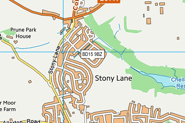 BD15 9BZ map - OS VectorMap District (Ordnance Survey)