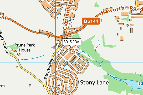 BD15 9DA map - OS VectorMap District (Ordnance Survey)