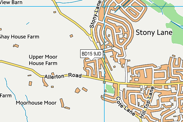 BD15 9JD map - OS VectorMap District (Ordnance Survey)