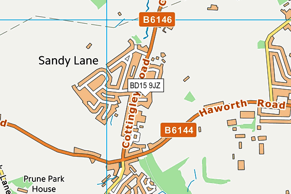 BD15 9JZ map - OS VectorMap District (Ordnance Survey)