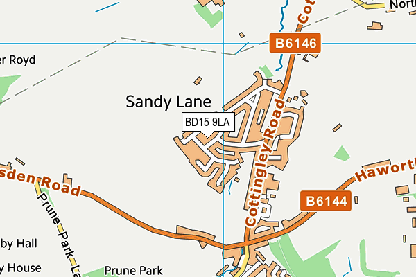 BD15 9LA map - OS VectorMap District (Ordnance Survey)