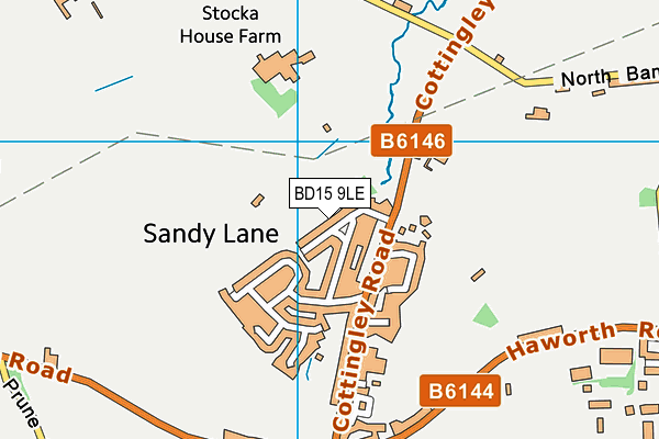 BD15 9LE map - OS VectorMap District (Ordnance Survey)