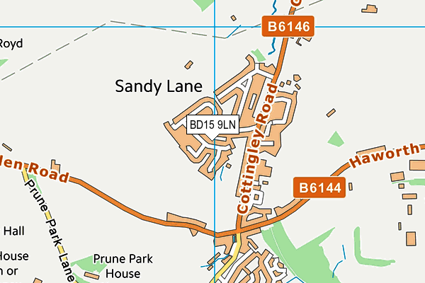 BD15 9LN map - OS VectorMap District (Ordnance Survey)