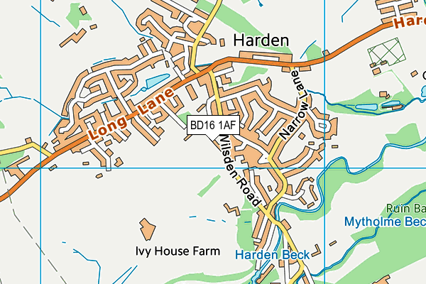 BD16 1AF map - OS VectorMap District (Ordnance Survey)