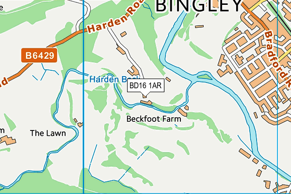 BD16 1AR map - OS VectorMap District (Ordnance Survey)