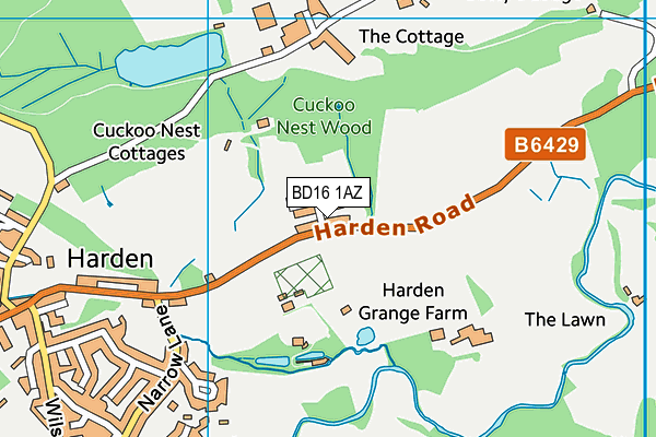 BD16 1AZ map - OS VectorMap District (Ordnance Survey)