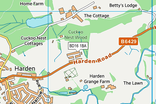 BD16 1BA map - OS VectorMap District (Ordnance Survey)