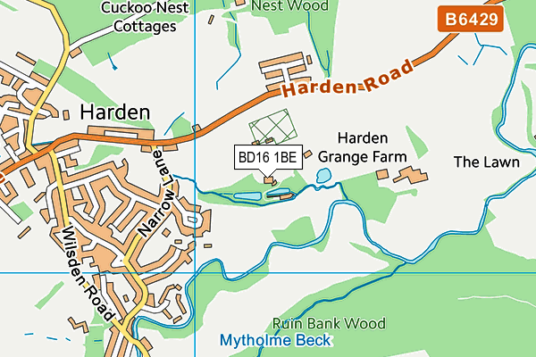 BD16 1BE map - OS VectorMap District (Ordnance Survey)