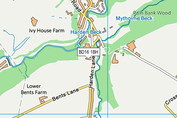 BD16 1BH map - OS VectorMap District (Ordnance Survey)