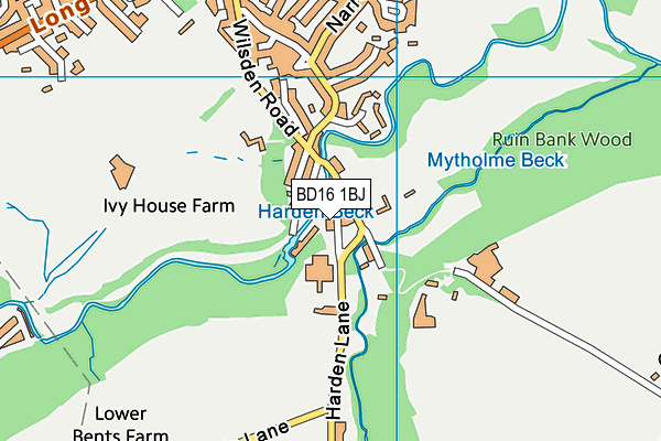 BD16 1BJ map - OS VectorMap District (Ordnance Survey)