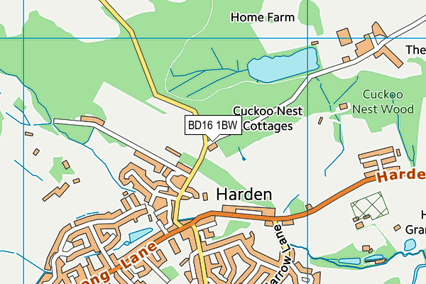 BD16 1BW map - OS VectorMap District (Ordnance Survey)