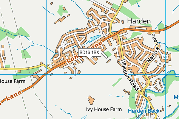 BD16 1BX map - OS VectorMap District (Ordnance Survey)