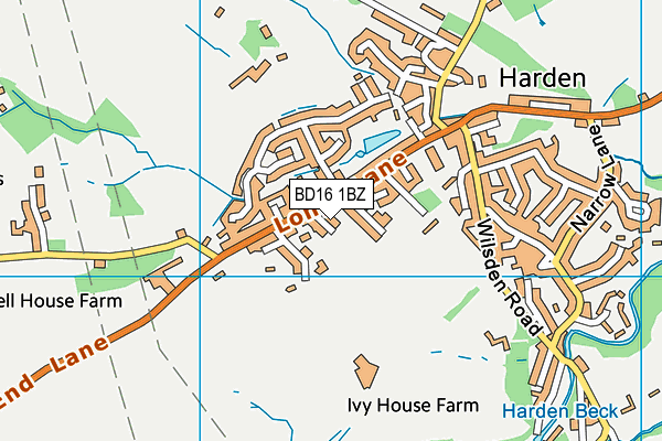 BD16 1BZ map - OS VectorMap District (Ordnance Survey)