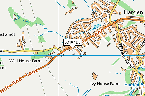 BD16 1DB map - OS VectorMap District (Ordnance Survey)