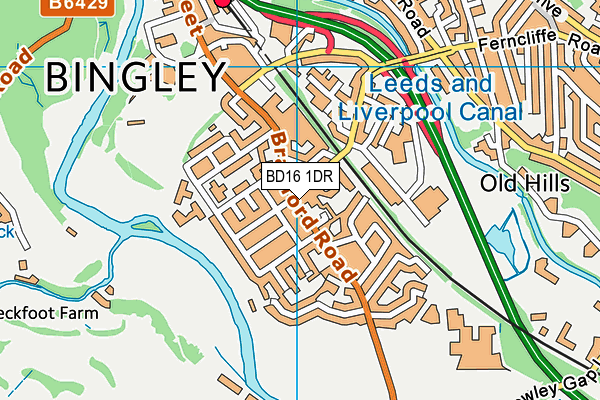 BD16 1DR map - OS VectorMap District (Ordnance Survey)