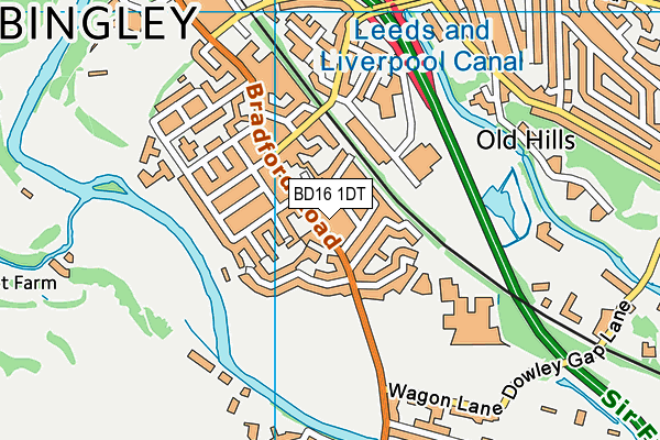 BD16 1DT map - OS VectorMap District (Ordnance Survey)