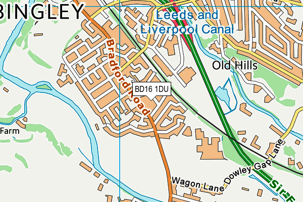 BD16 1DU map - OS VectorMap District (Ordnance Survey)