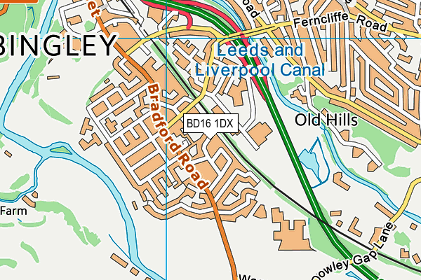 BD16 1DX map - OS VectorMap District (Ordnance Survey)