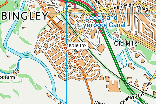 BD16 1DY map - OS VectorMap District (Ordnance Survey)