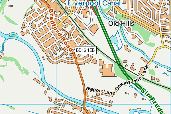 BD16 1EB map - OS VectorMap District (Ordnance Survey)