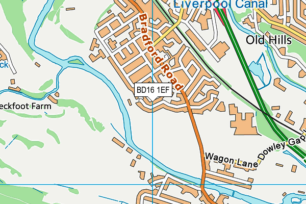 BD16 1EF map - OS VectorMap District (Ordnance Survey)